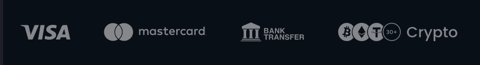 SpinAlto Zahlungsmethoden mit Visa, Mastercard, Banküberweisung und Krypto